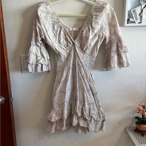 Closet Cream Eyelet Mini Dress